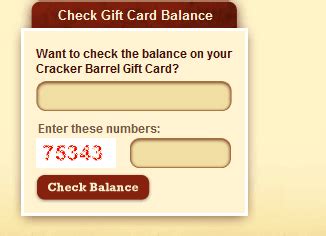 Cracker Barrel Gift Card Balance